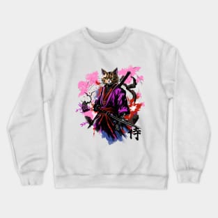 Samurai cat Crewneck Sweatshirt